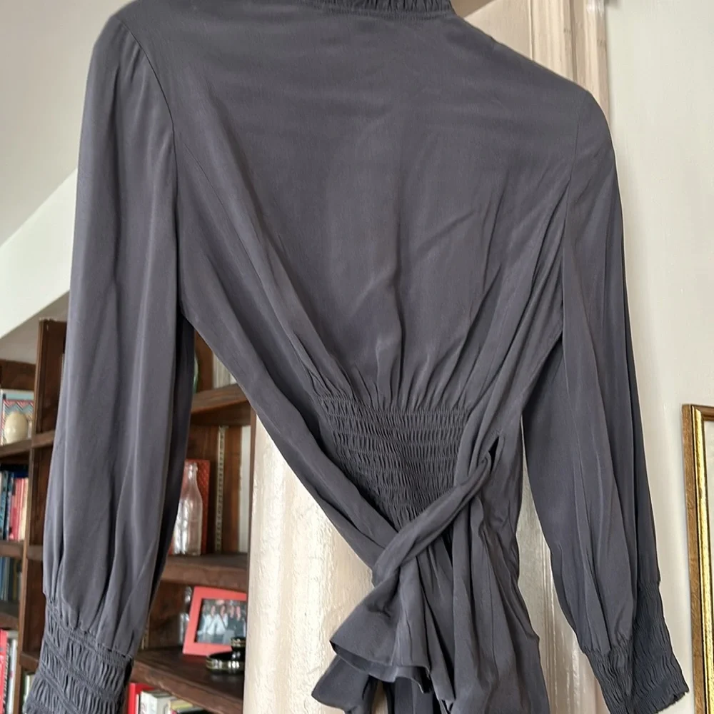 Diane von Furstenberg tailored, darted wrap blouse. - Picture 8 of 9